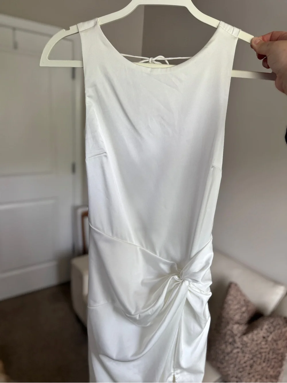 Abercrombie & Fitch White Maxi Dress with Side Knot